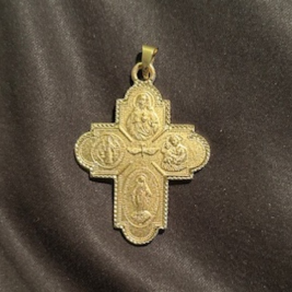 Bellezza Bronze Double-sided Diamond-cut Cross--NIB - Picture 12 of 15